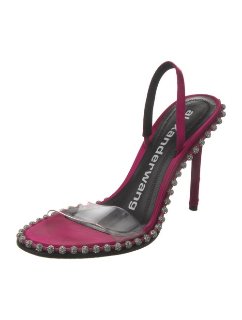 Alexander Wang Satin Crystal Embellishments Slingback Sandals