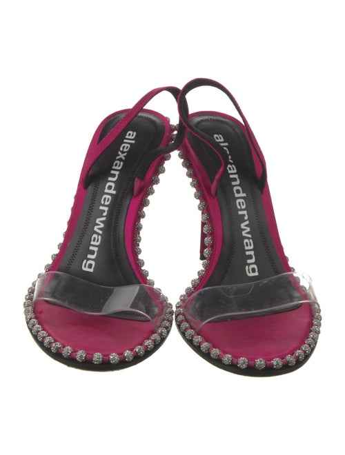 Alexander Wang Satin Crystal Embellishments Slingback Sandals