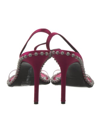 Alexander Wang Satin Crystal Embellishments Slingback Sandals
