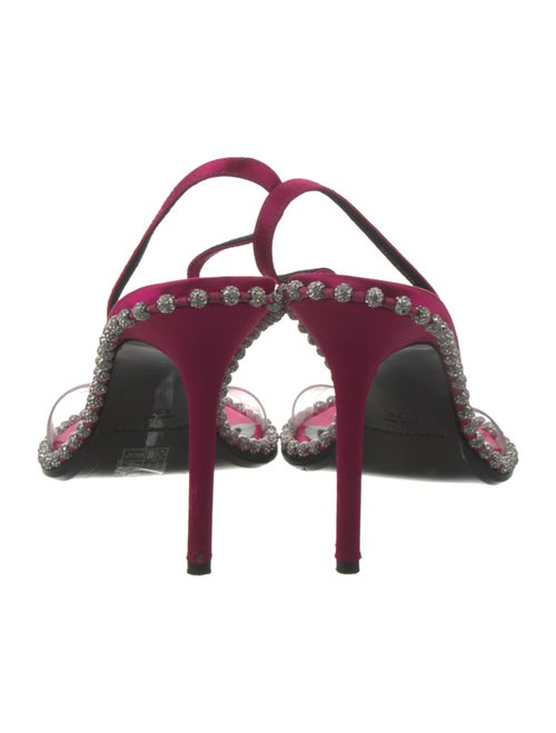 Alexander Wang Satin Crystal Embellishments Slingback Sandals