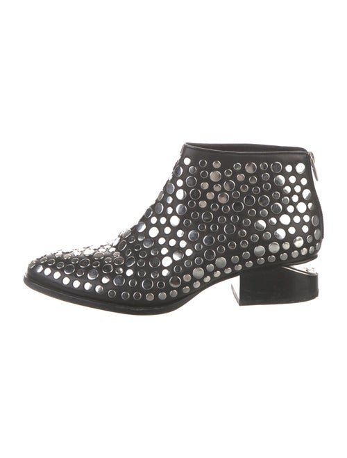 Alexander Wang Leather Studded Accents Lace-Up Boots