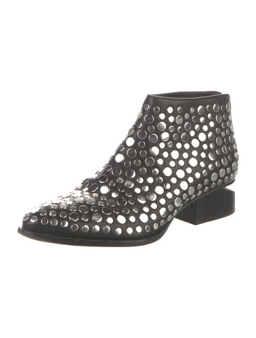 Alexander Wang Leather Studded Accents Lace-Up Boots