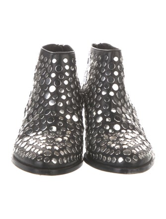 Alexander Wang Leather Studded Accents Lace-Up Boots