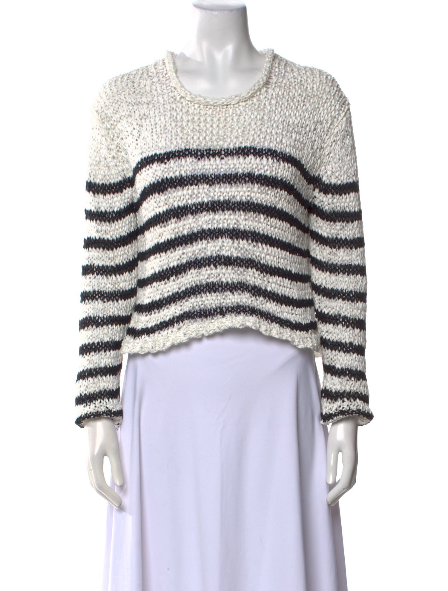 Alexander Wang Striped Scoop Neck Crop Top