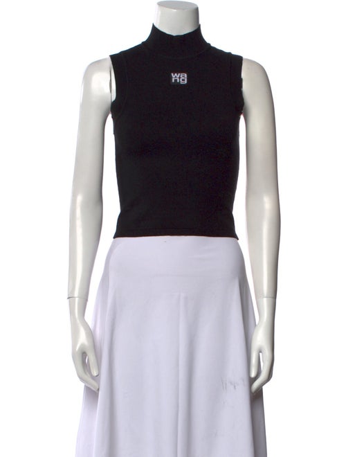 T by Alexander Wang Mock Neck Sleeveless Crop Top