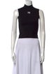 T by Alexander Wang Mock Neck Sleeveless Crop Top