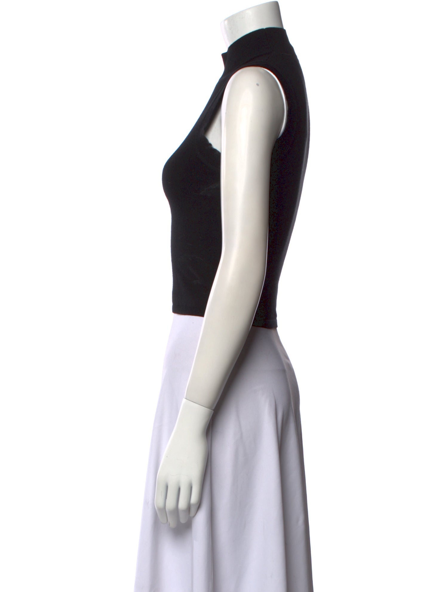 T by Alexander Wang Mock Neck Sleeveless Crop Top