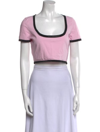 Alexander Wang Scoop Neck Short Sleeve Crop Top
