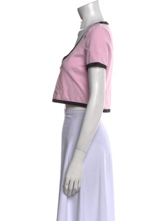 Alexander Wang Scoop Neck Short Sleeve Crop Top