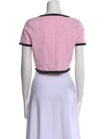 Alexander Wang Scoop Neck Short Sleeve Crop Top