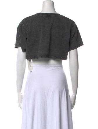 Alexander Wang Graphic Print Crew Neck Crop Top