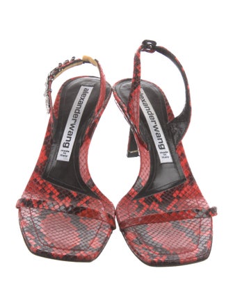 Alexander Wang Snakeskin Animal Print Slingback Sandals
