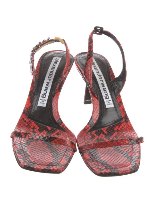 Alexander Wang Snakeskin Animal Print Slingback Sandals