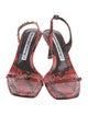 Alexander Wang Snakeskin Animal Print Slingback Sandals