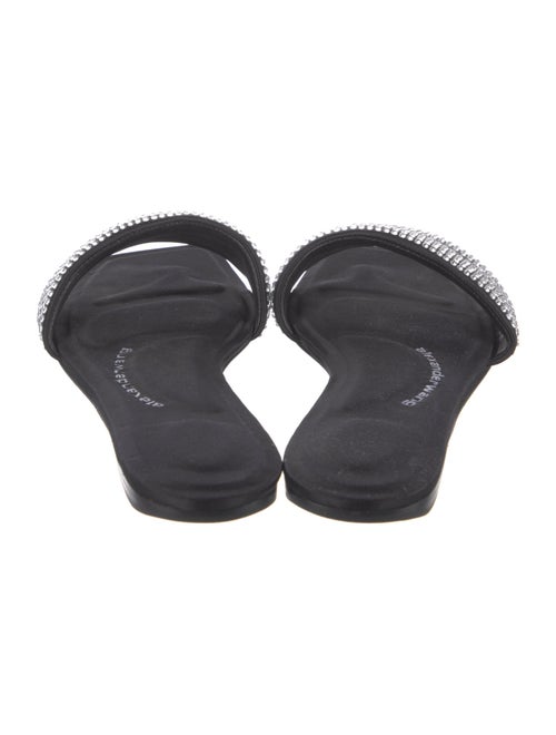 Alexander Wang Leather Crystal Embellishments Slides