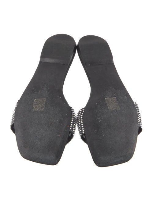 Alexander Wang Leather Crystal Embellishments Slides