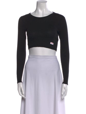 Alexander Wang Scoop Neck Long Sleeve Crop Top