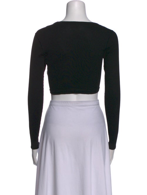Alexander Wang Scoop Neck Long Sleeve Crop Top
