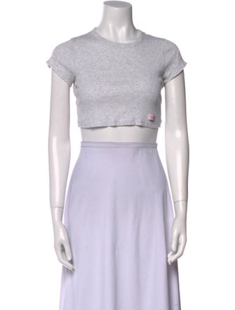 Alexander Wang Crew Neck Short Sleeve Crop Top