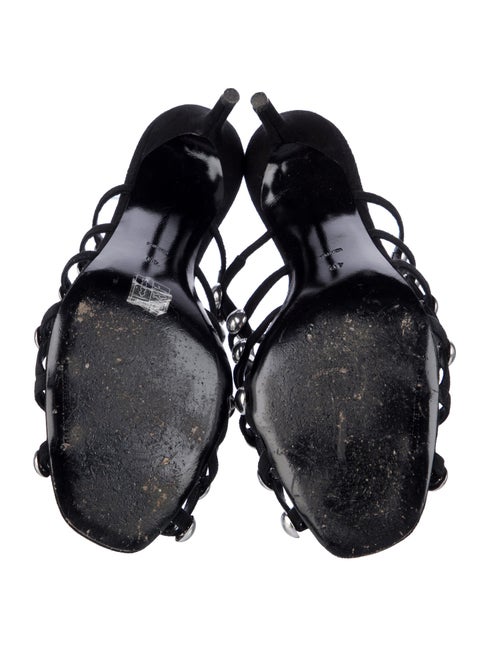 Alexander Wang Suede Studded Accents Slides