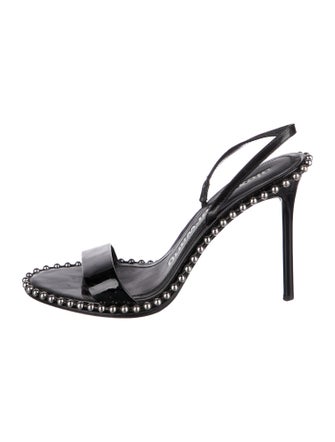 Alexander Wang Patent Leather Studded Accents Slingback Sandals