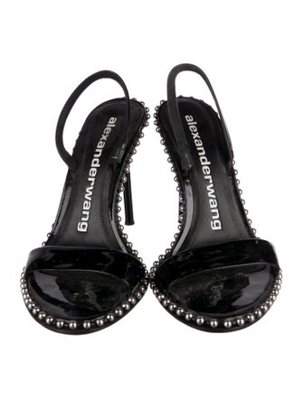 Alexander Wang Patent Leather Studded Accents Slingback Sandals