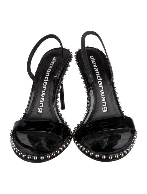 Alexander Wang Patent Leather Studded Accents Slingback Sandals