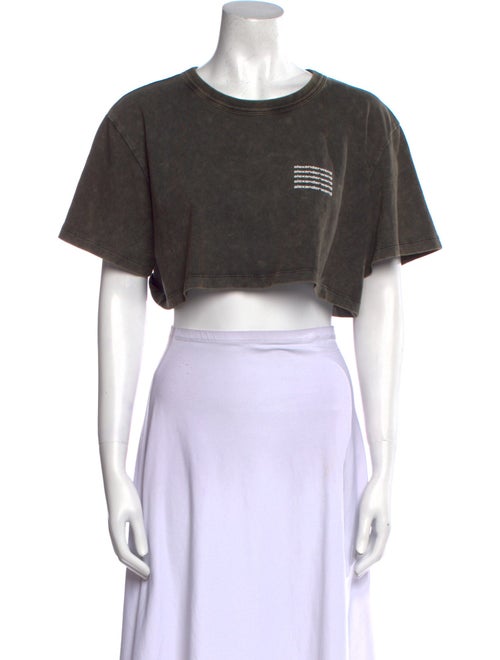 Alexander Wang Graphic Print Crew Neck Crop Top