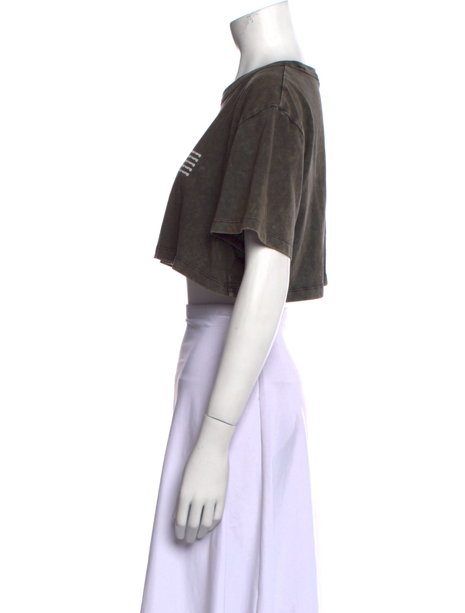 Alexander Wang Graphic Print Crew Neck Crop Top