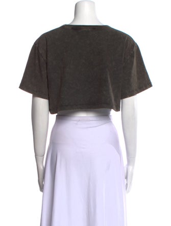 Alexander Wang Graphic Print Crew Neck Crop Top