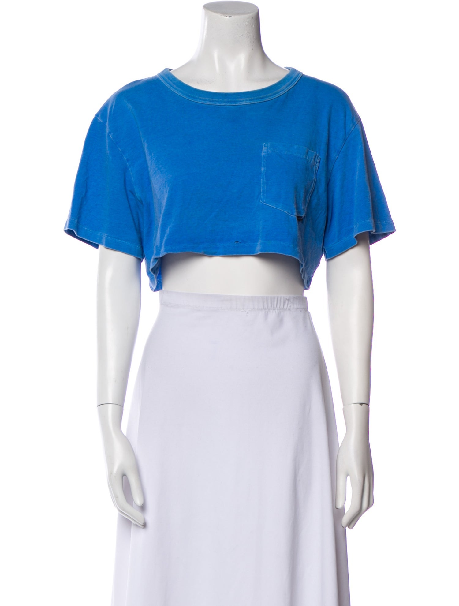 Alexander Wang Scoop Neck Short Sleeve Crop Top