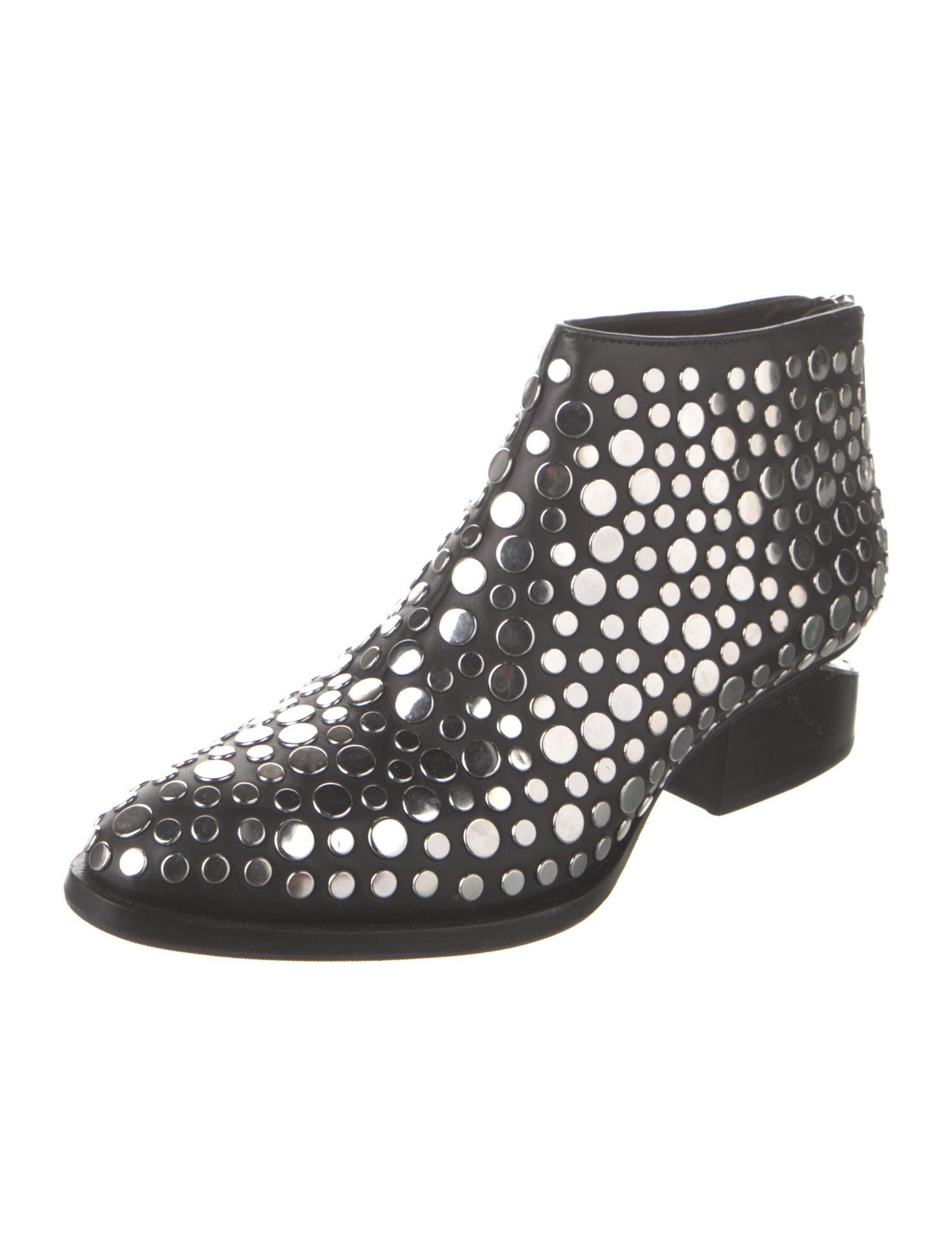 Alexander Wang Leather Studded Accents Lace-Up Boots