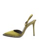 Alexander Wang Satin Crystal Embellishments Slingback Pumps