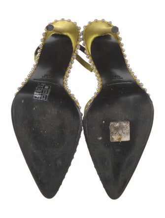 Alexander Wang Satin Crystal Embellishments Slingback Pumps