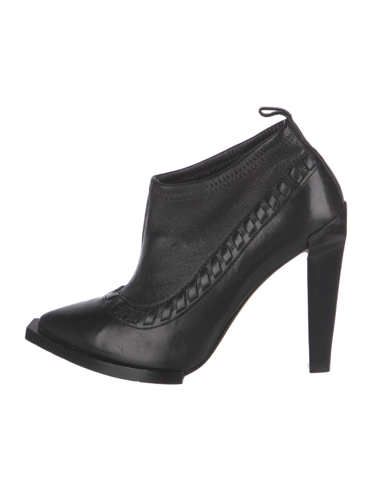 Alexander Wang Leather Whipstitch Trim Sock Boots