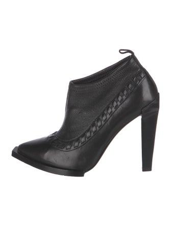 Alexander Wang Leather Whipstitch Trim Sock Boots