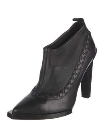 Alexander Wang Leather Whipstitch Trim Sock Boots