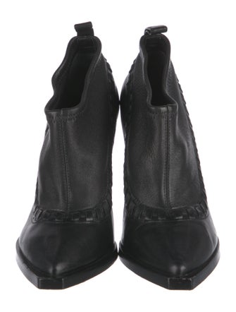 Alexander Wang Leather Whipstitch Trim Sock Boots