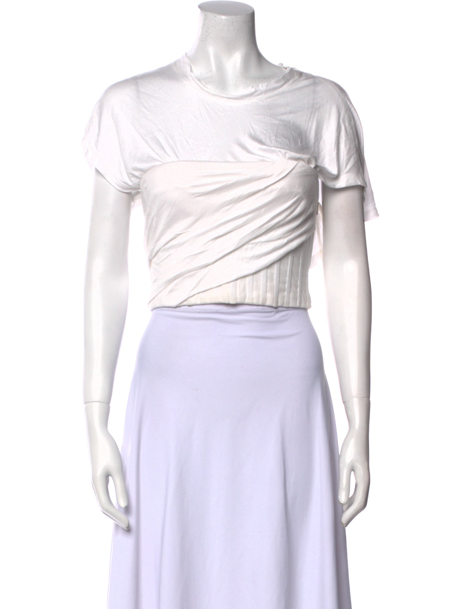 Alexander Wang Scoop Neck Short Sleeve Crop Top