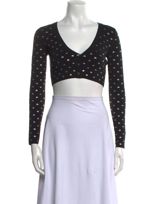 Alexander Wang Polka Dot Print V-Neck Crop Top