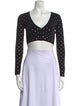 Alexander Wang Polka Dot Print V-Neck Crop Top