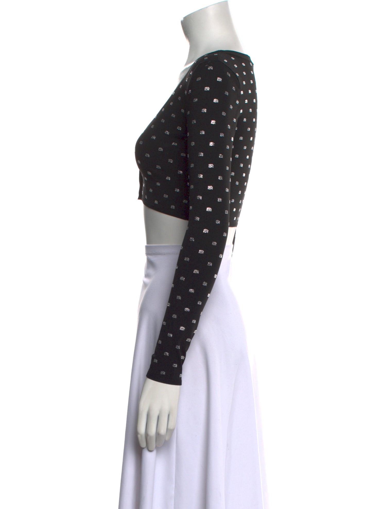 Alexander Wang Polka Dot Print V-Neck Crop Top