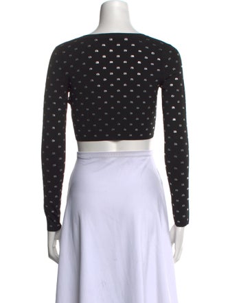 Alexander Wang Polka Dot Print V-Neck Crop Top