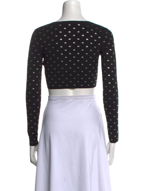 Alexander Wang Polka Dot Print V-Neck Crop Top