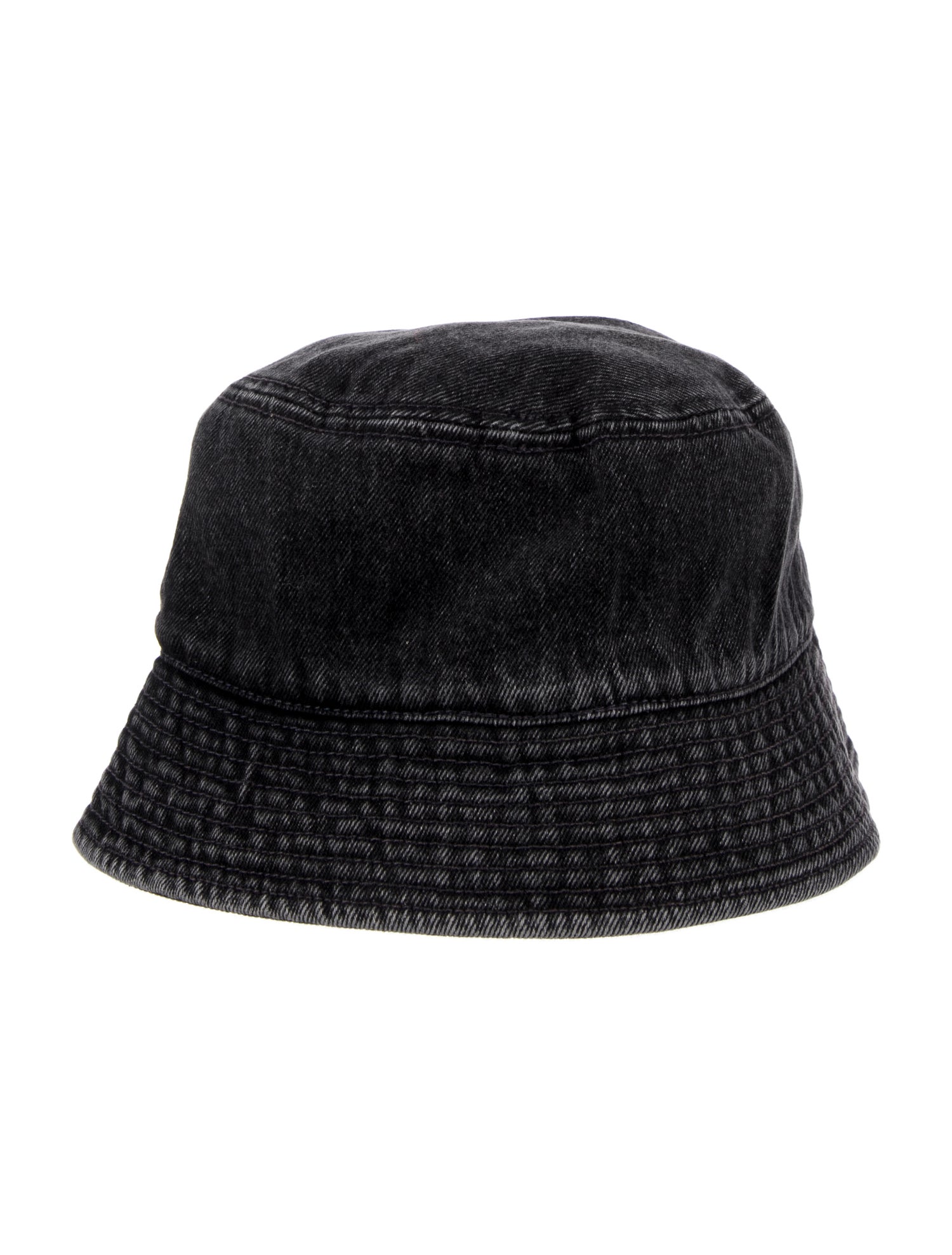 Alexander Wang Denim Bucket Hat With Crystal Accent Logo w/Tags