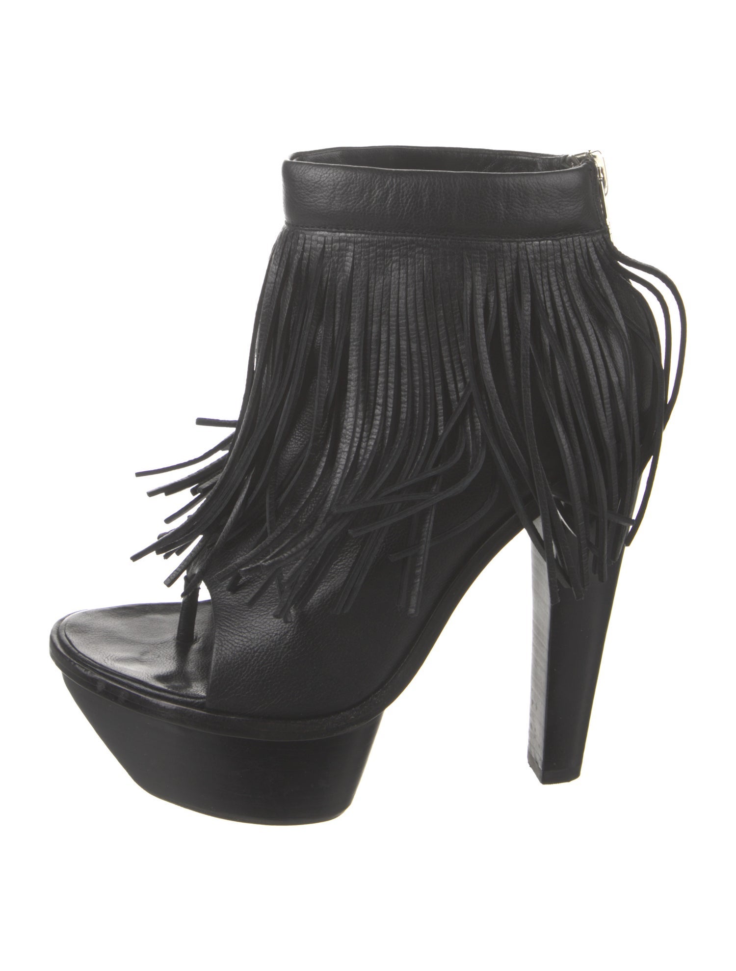 Alexander Wang Leather Fringe Trim Accent Boots