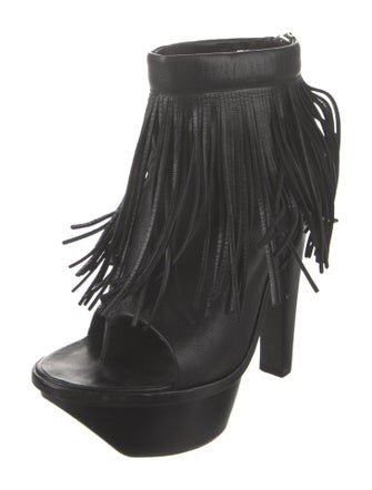 Alexander Wang Leather Fringe Trim Accent Boots