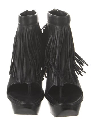 Alexander Wang Leather Fringe Trim Accent Boots