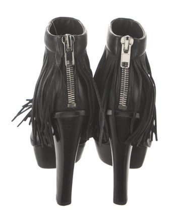 Alexander Wang Leather Fringe Trim Accent Boots