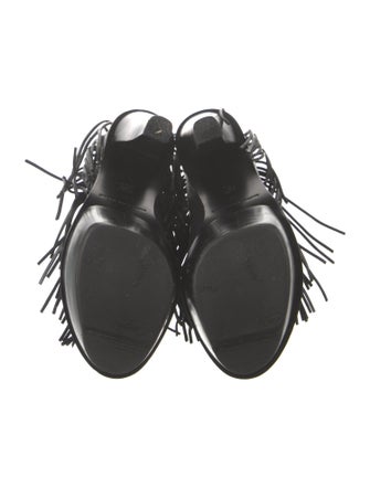 Alexander Wang Leather Fringe Trim Accent Boots